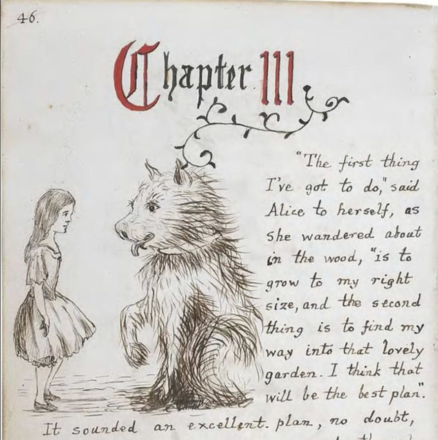 Das „Alice im Wunderland"-Manuskript ist voller schöner Illustrationen von Lewis Carroll selbst
